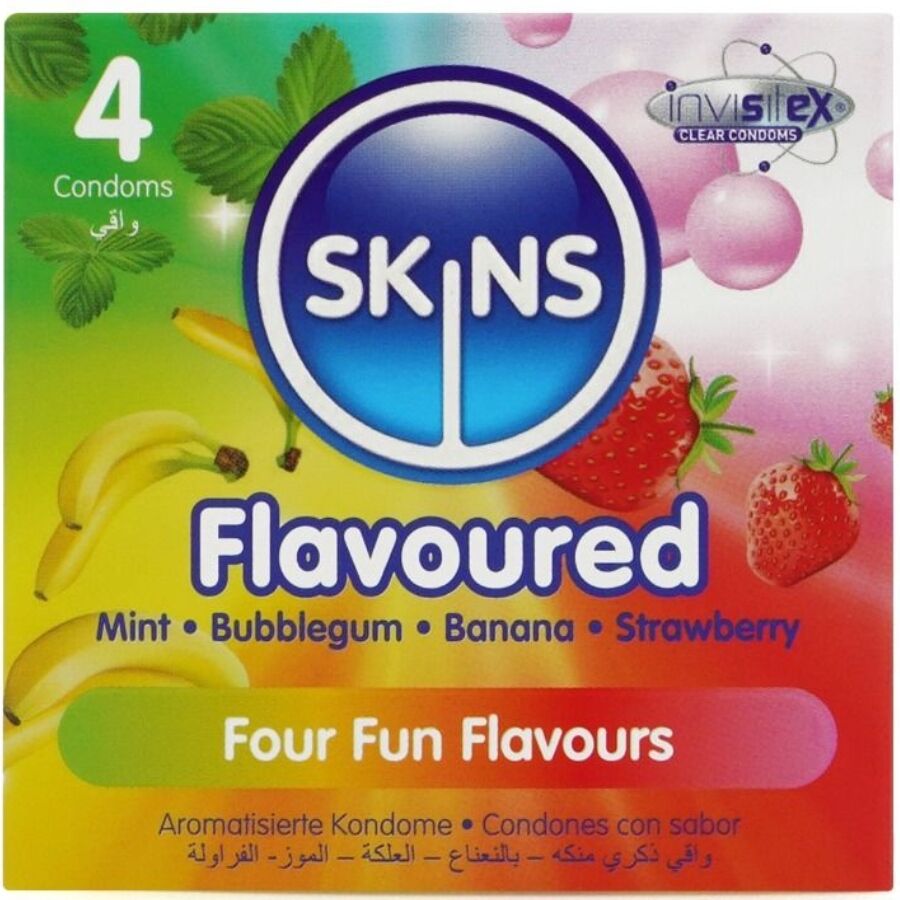Презервативи SKINS с вкус, опаковка от 4 броя