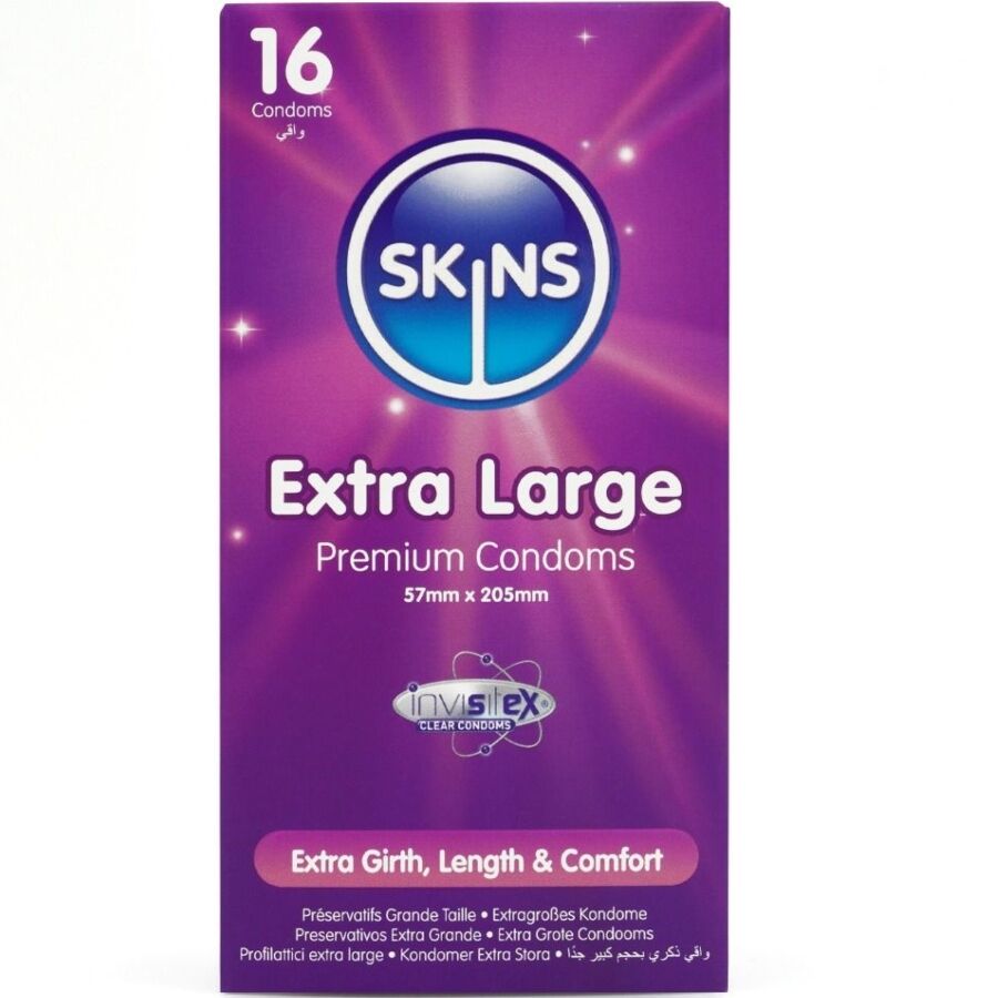 Премиум презервативи SKINS Extra Large, 16 броя