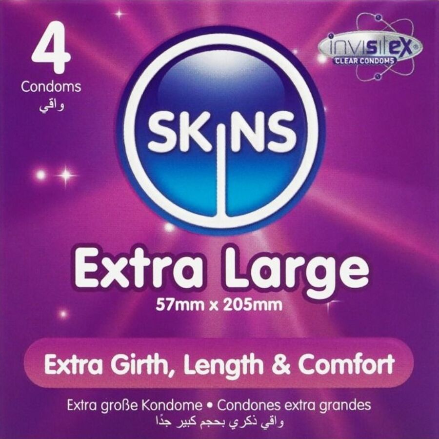 Презервативи SKINS Extra Large, 4 броя