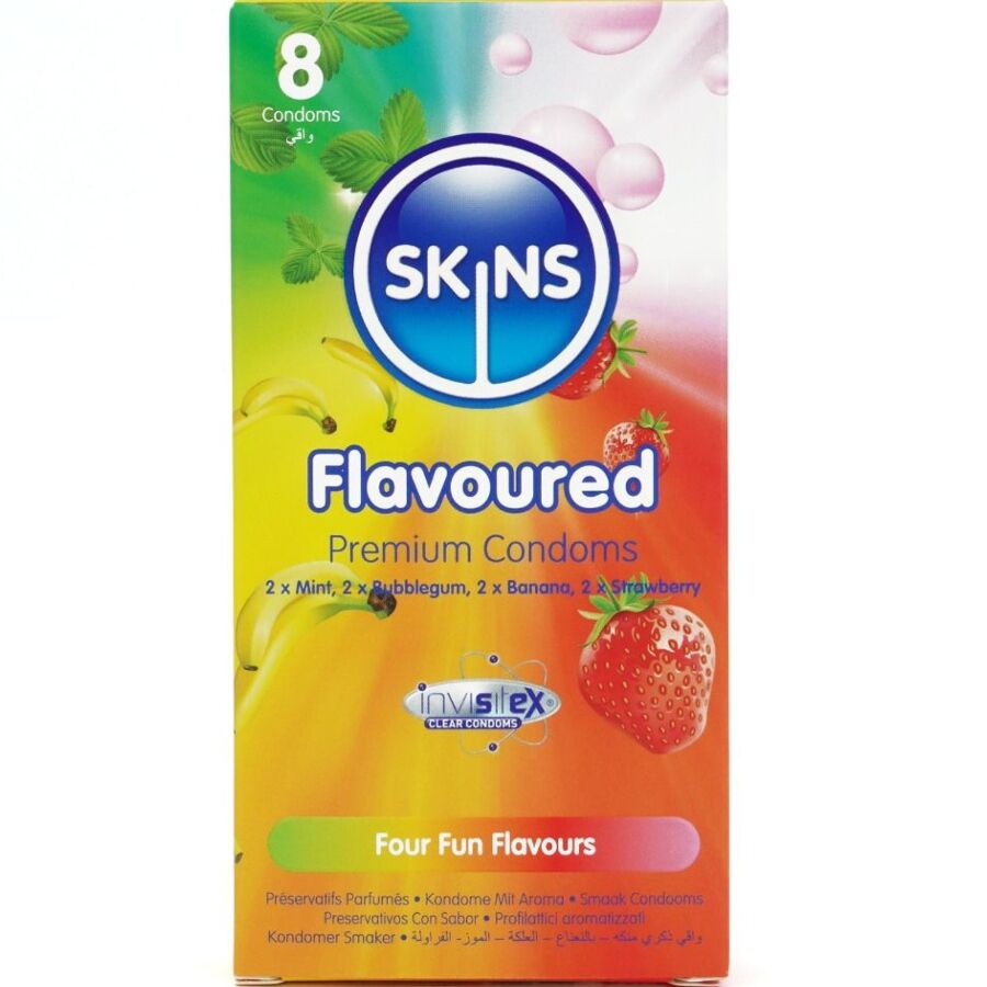 Презервативи SKINS с вкус, 8 броя