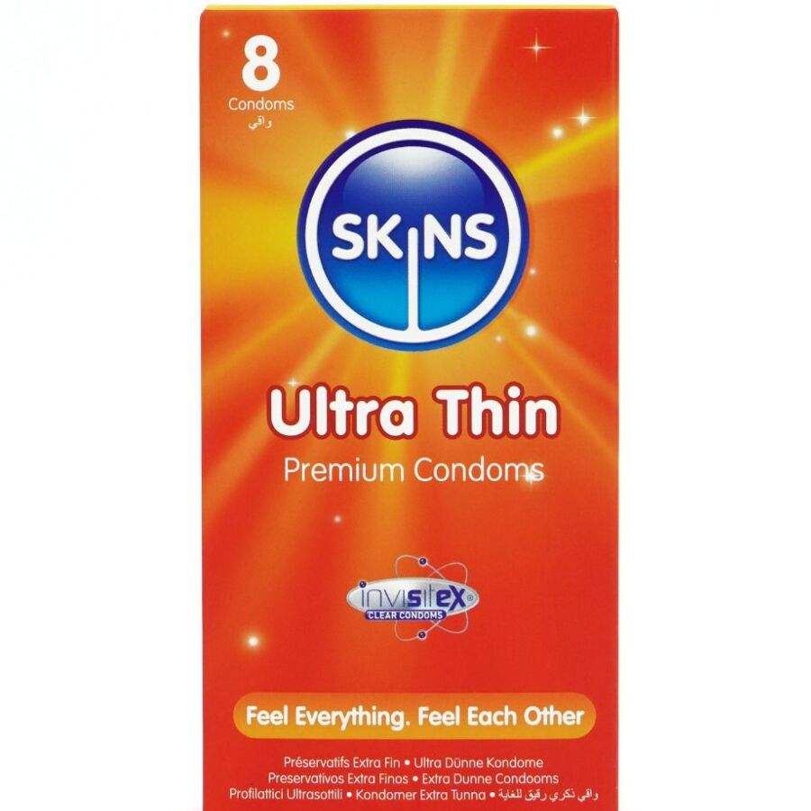 Тънки презервативи SKINS Ultra Thin, 8 броя