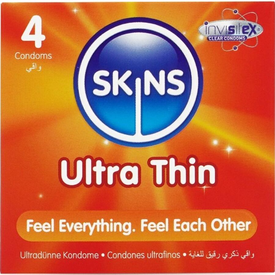 Тънки презервативи SKINS Ultra Thin, 4 броя