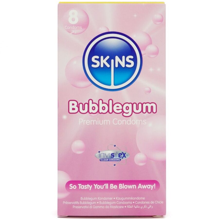 Презервативи SKINS с вкус на дъвка, 8 броя