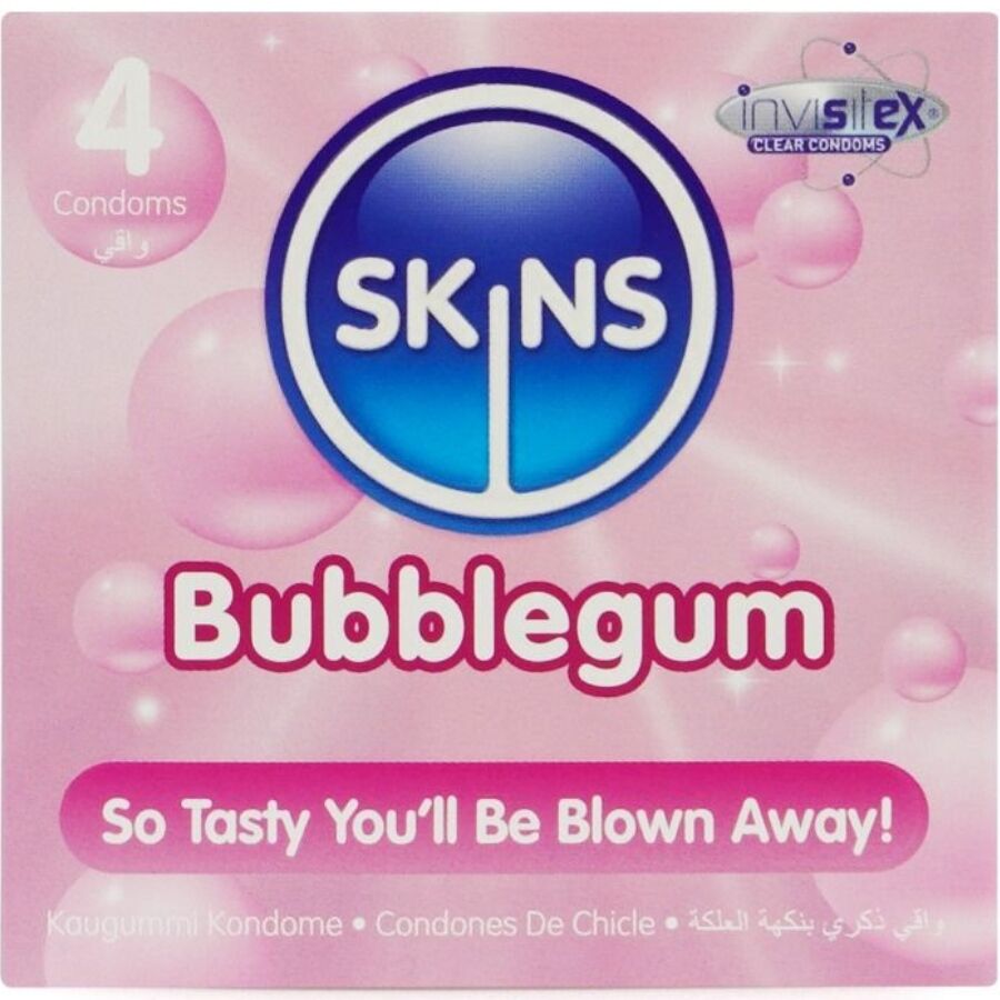 Презервативи SKINS с вкус на дъвка, 4 броя