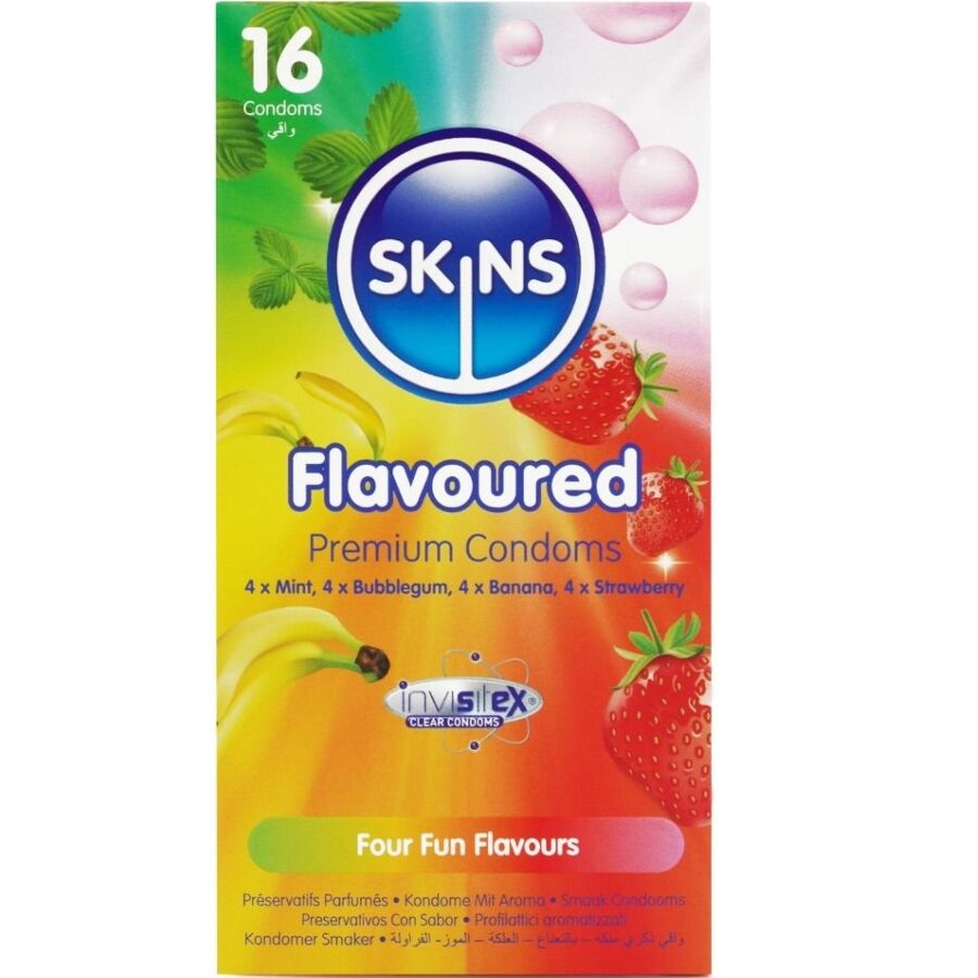 Презервативи SKINS с вкус, 16 броя