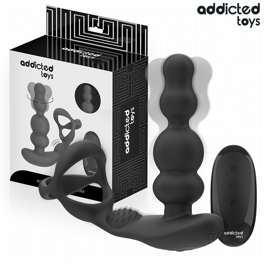 ADDICTED TOYS простатен масажор с въртяща се глава и дистанционно управление
