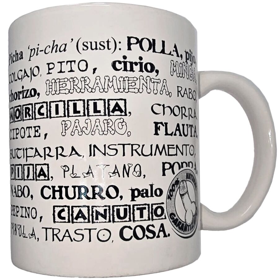 DIABLO PICANTE керамична чаша със синоними на пенис, 370 ml