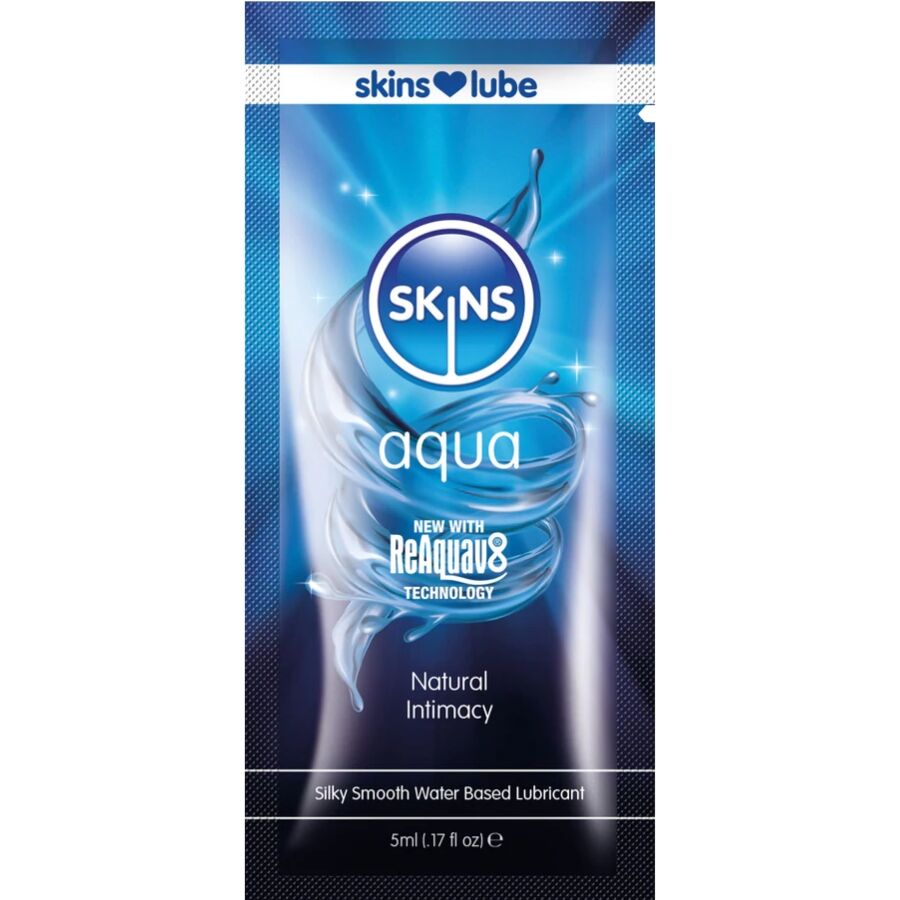 Лубрикант на водна основа SKINS Aqua, еднократна доза 5 ml
