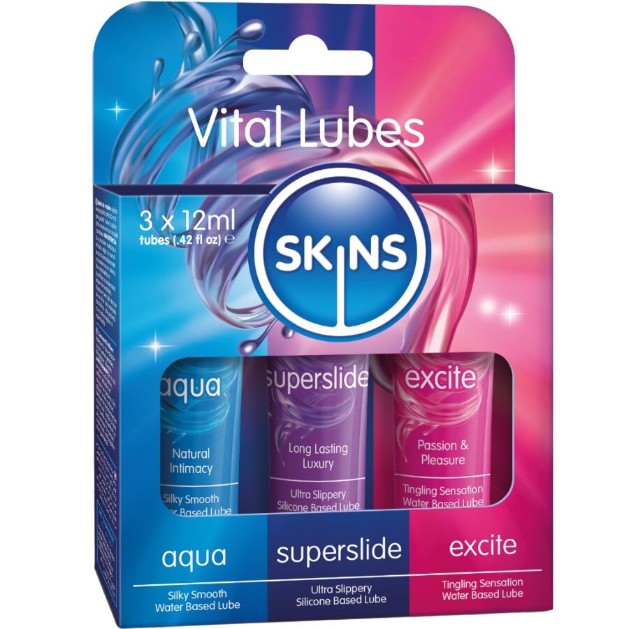 Комплект SKINS Vital Lubes с 3 лубриканта по 12 мл
