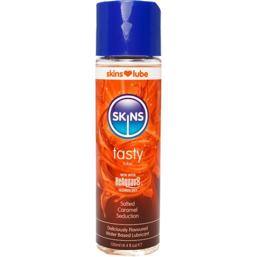 SKINS Tasty лубрикант с вкус на солен карамел, 130 ml