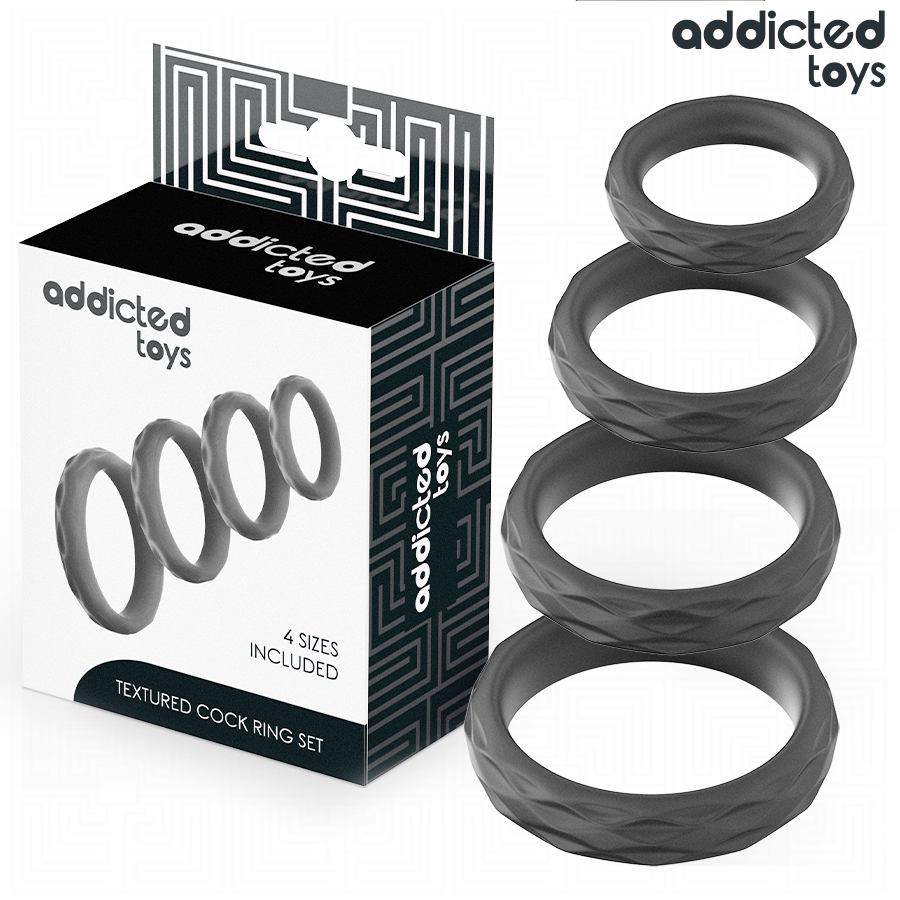 Комплект пръстени за пенис ADDICTED TOYS без вибрации, 4 размера