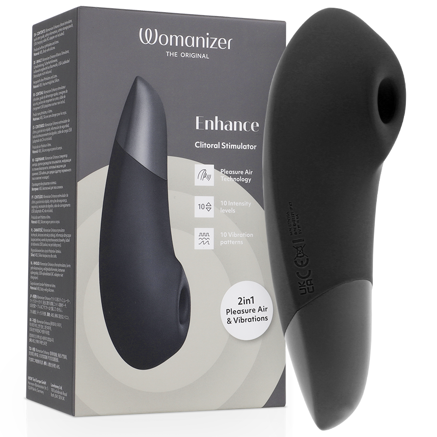 Womanizer Enhance вакуумен вибратор, черен