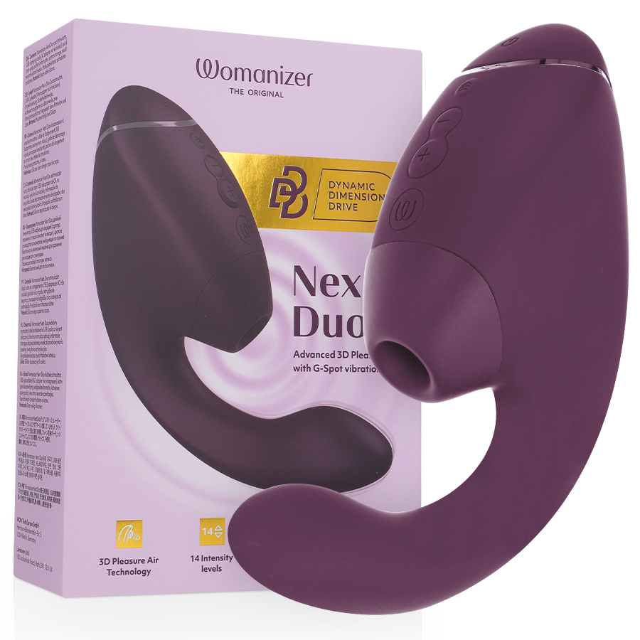 Womanizer Duo Next стимулатор с въздушни пулсации, тъмновиолетов