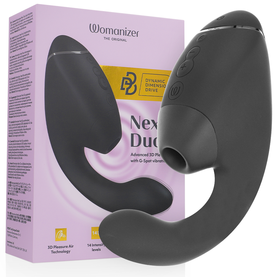 Womanizer Duo Next стимулатор с въздушни вълни, черен