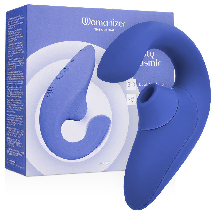 Womanizer Blend вибратор с въздушни пулсации, син