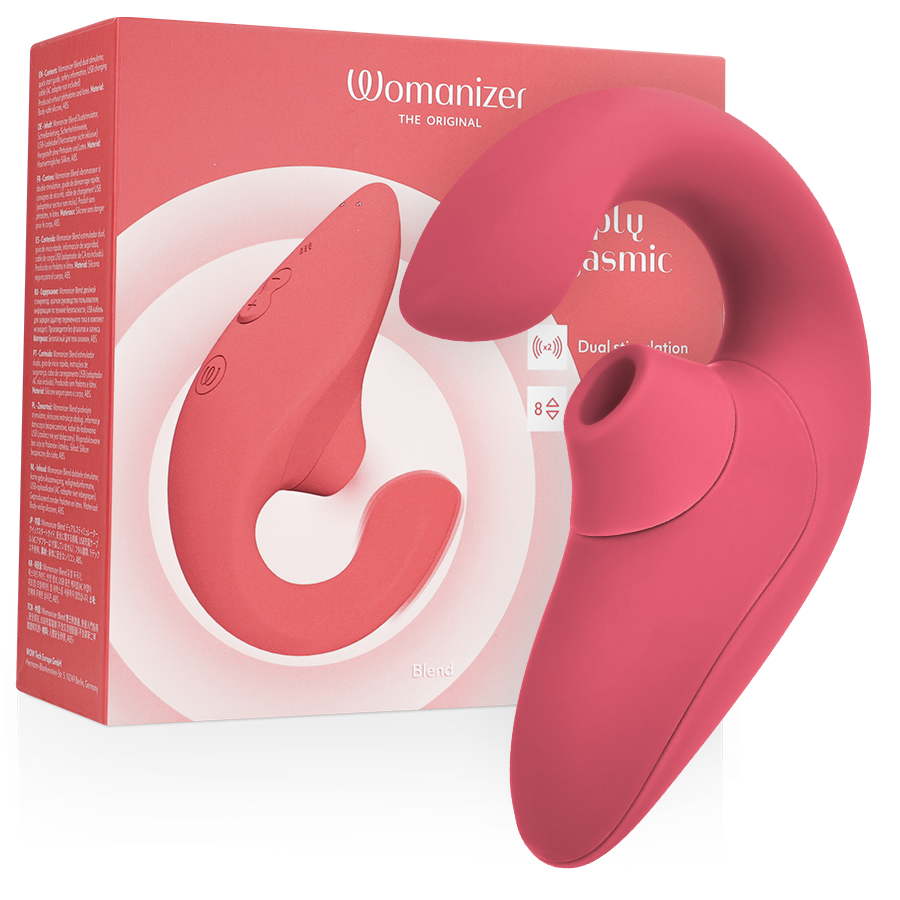 Вибратор с въздушни импулси Womanizer Blend в цвят Vibrant Rose