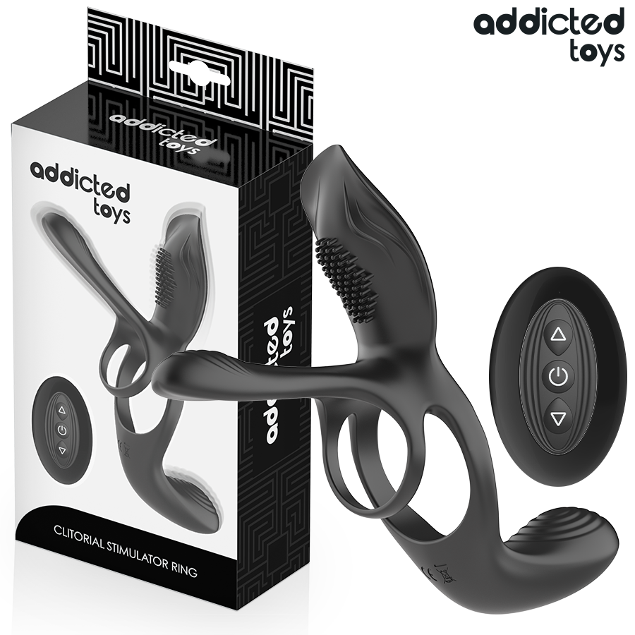 Вибриращ пръстен за пенис Addicted Toys с клиторен стимулатор