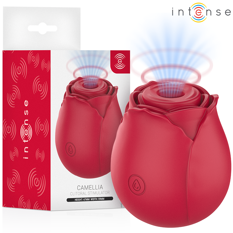 INTENSE Camellia вибратор във формата на роза в цвят бордо