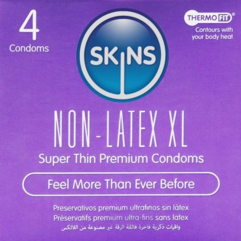 Презервативи SKINS без латекс XL, 4 броя