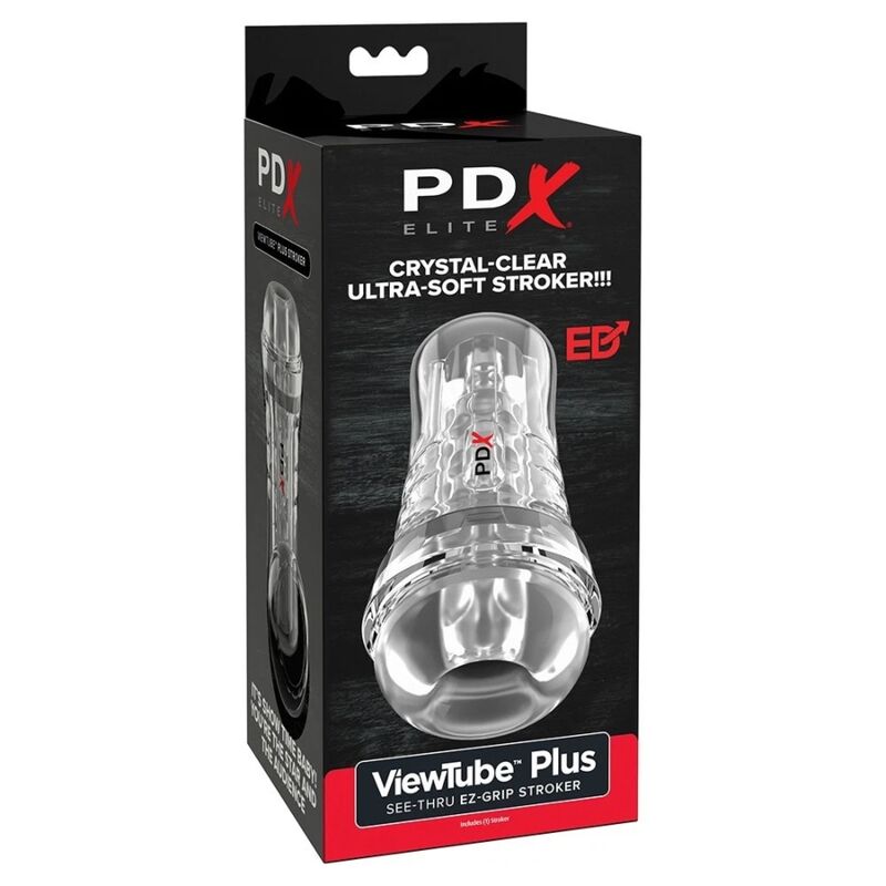 PDX ELITE Viewtube Plus прозрачен мастурбатор, около 21 см