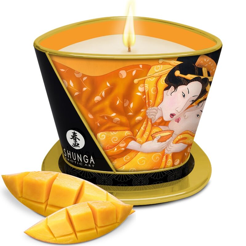Масажна свещ Shunga с аромат на манго, 170 ml
