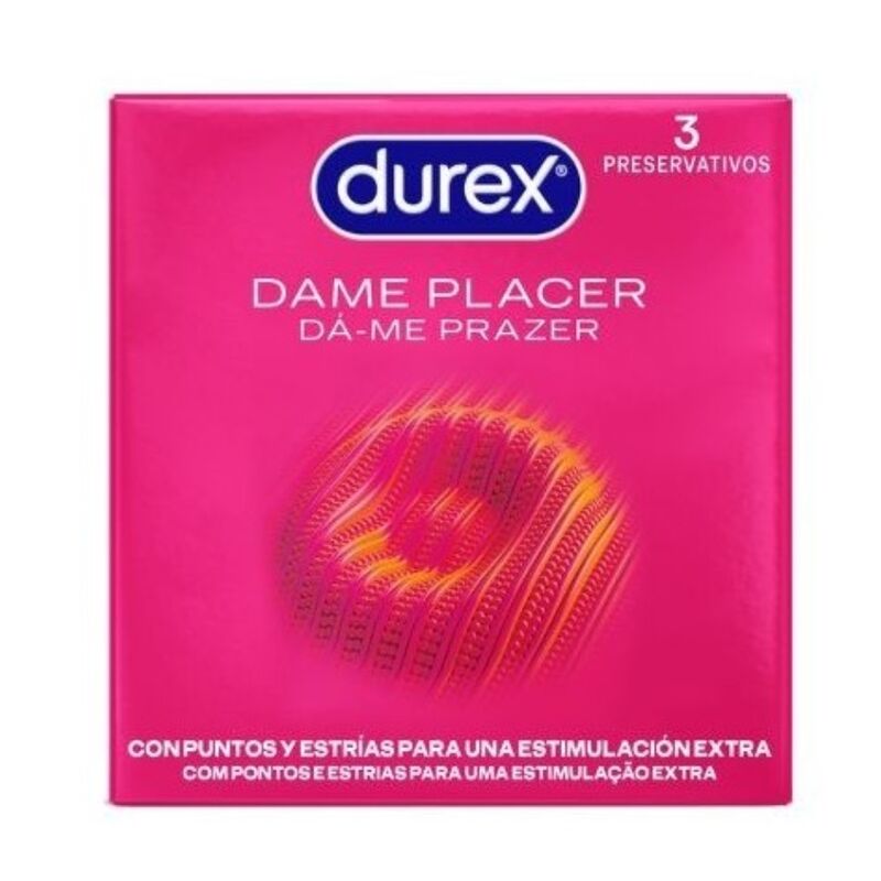 Ребристи презервативи Durex Give Me Pleasure, 3 броя