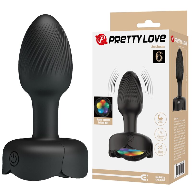 Вибриращ анален плъг Pretty Love, презареждаем, черен