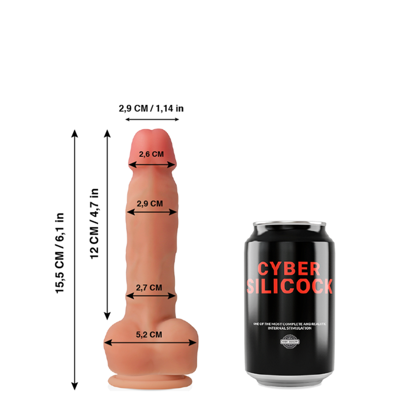 CYBER SILICOCK Ansel реалистично дилдо със смукателна основа