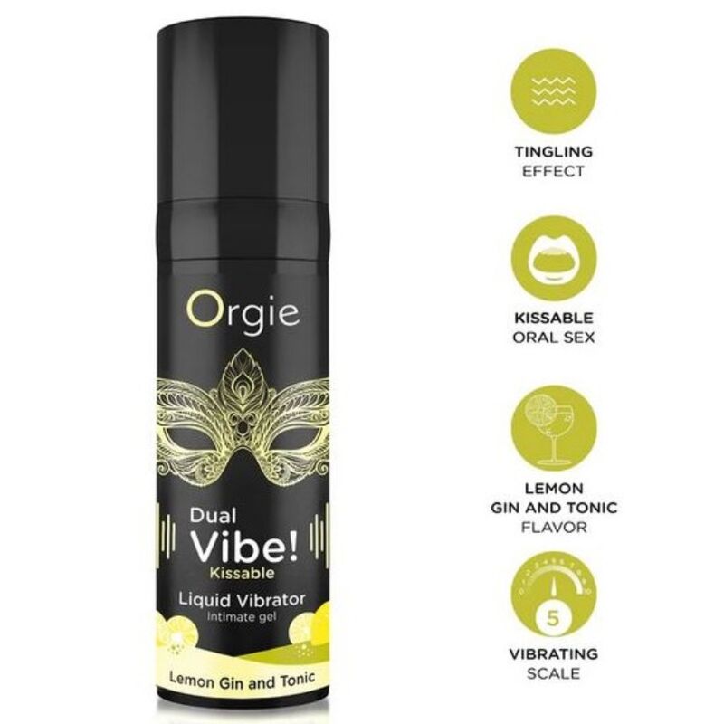ORGIE Dual Vibe стимулиращ гел с вкус на Lemon Gin and Tonic, 15 ml