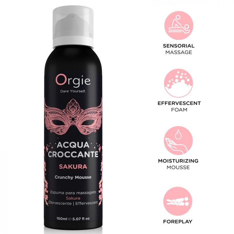 ORGIE Acqua Croccante Sakura Crunchy масажен мус, 150 ml
