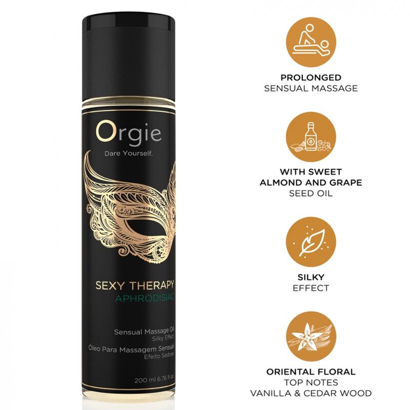 Масажно олио ORGIE Sexy Therapy за чувствен масаж, 200 ml