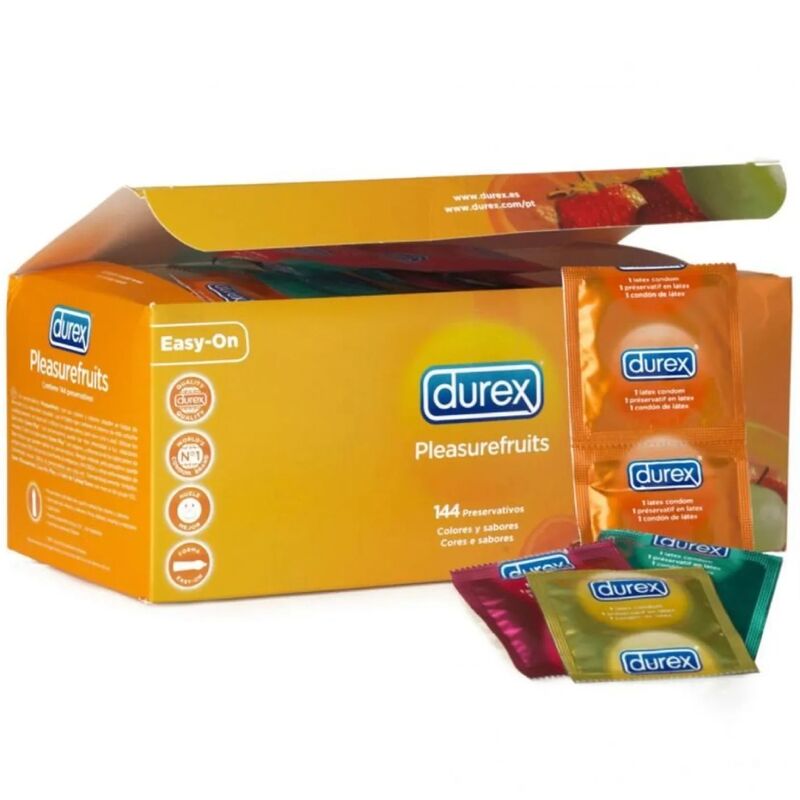 Презервативи Durex Pleasure Fruits с плодови аромати, 144 броя