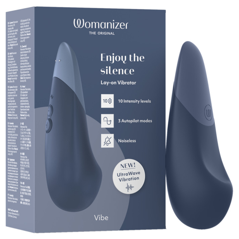 Вибратор Womanizer Vibe Lay On, тъмносин