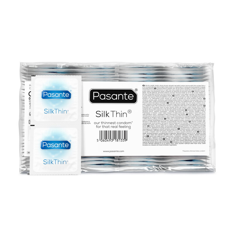Презервативи Pasante Silk Thin, икономична опаковка, 144 броя