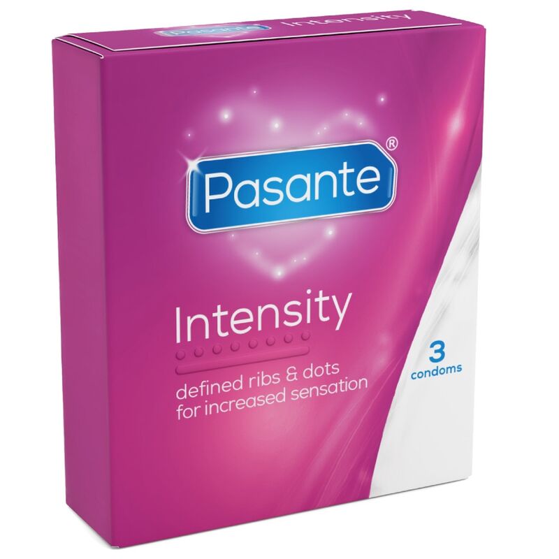 Ребрестите презервативи Pasante Ribs & Dots Intensity, 3 броя