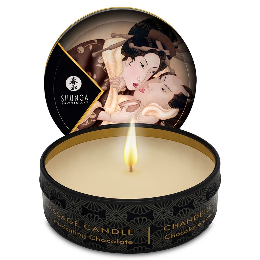 Shunga Mini Caress масажна свещ с аромат на шоколад, 30 мл