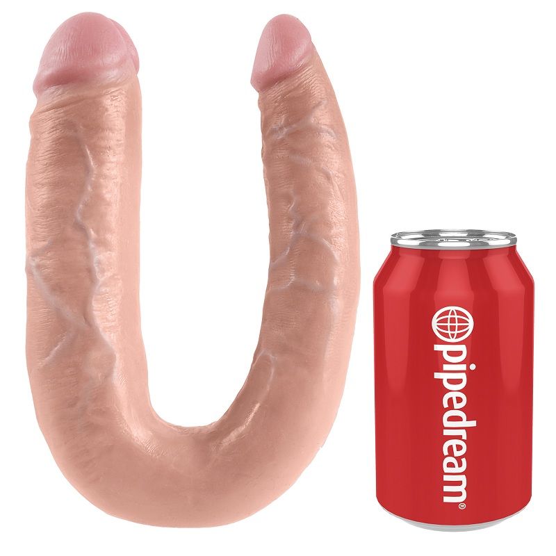 KING COCK U Shaped Large Double Trouble, реалистично дилдо