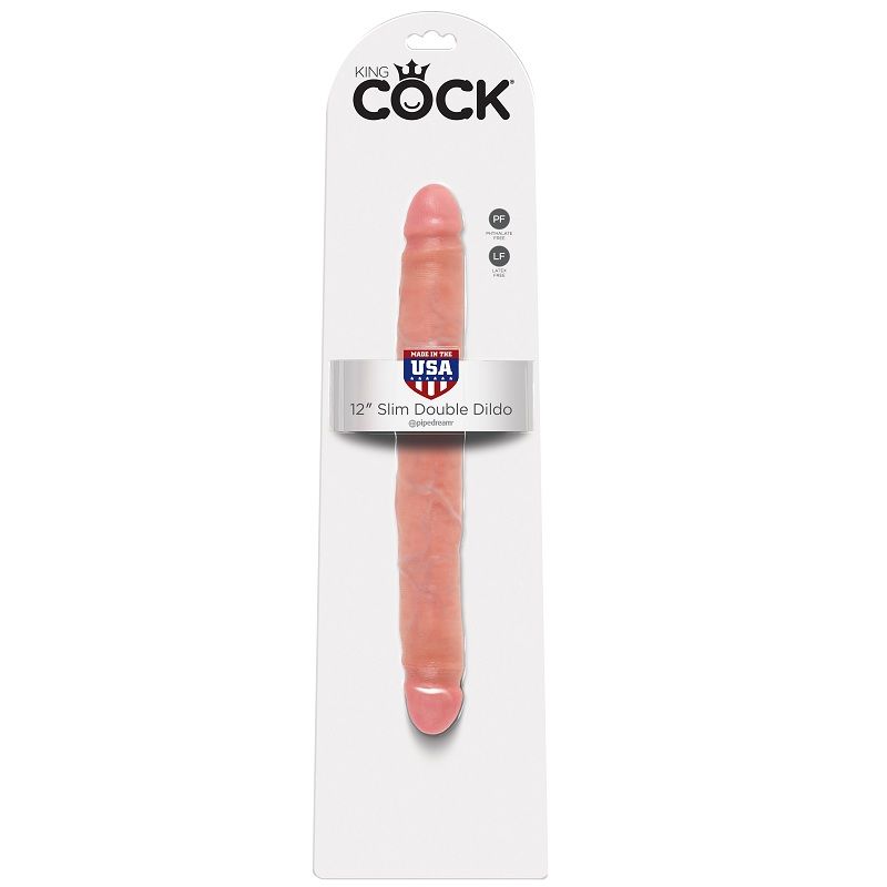 KING COCK Slim Double тънък двоен дилдо 30 см