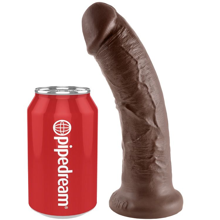 KING COCK 8 дилдо с вендуза, кафяво, 20,3 см