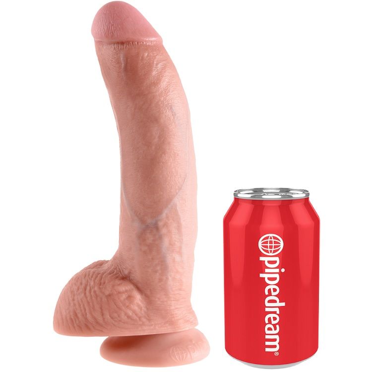 Дилдо KING COCK с тестиси, 22,9 см