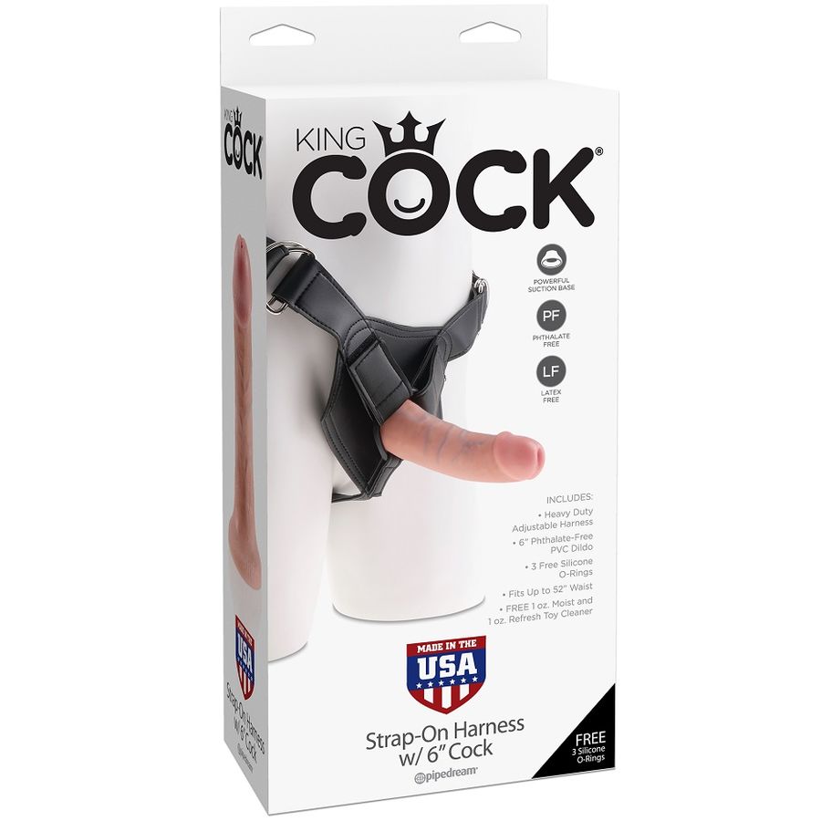 Комплект KING COCK Strap On с пенис с дължина 15,20 см