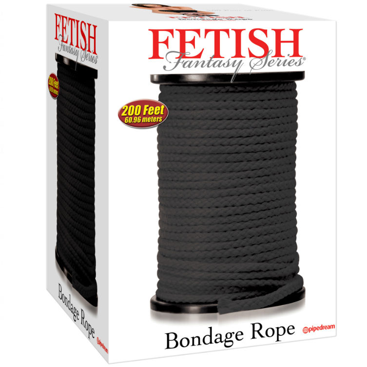 Въже за бондаж Fetish Fantasy Series от коприна, черно, 60,96 m
