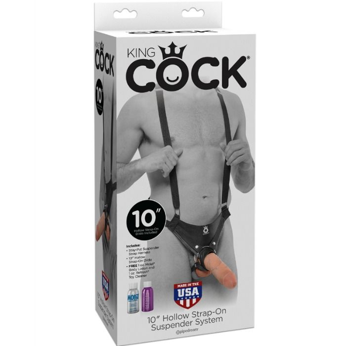 KING COCK страпон дилдо с куха вътрешност и черен колан