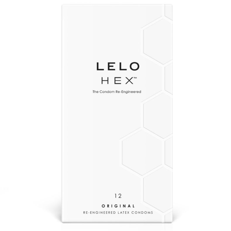 Презервативи LELO HEX с шестоъгълна структура, 12 броя