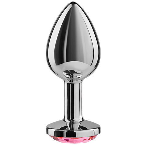 Анална тапа SECRETPLAY от алуминий и стъкло, фуксия, 8 cm