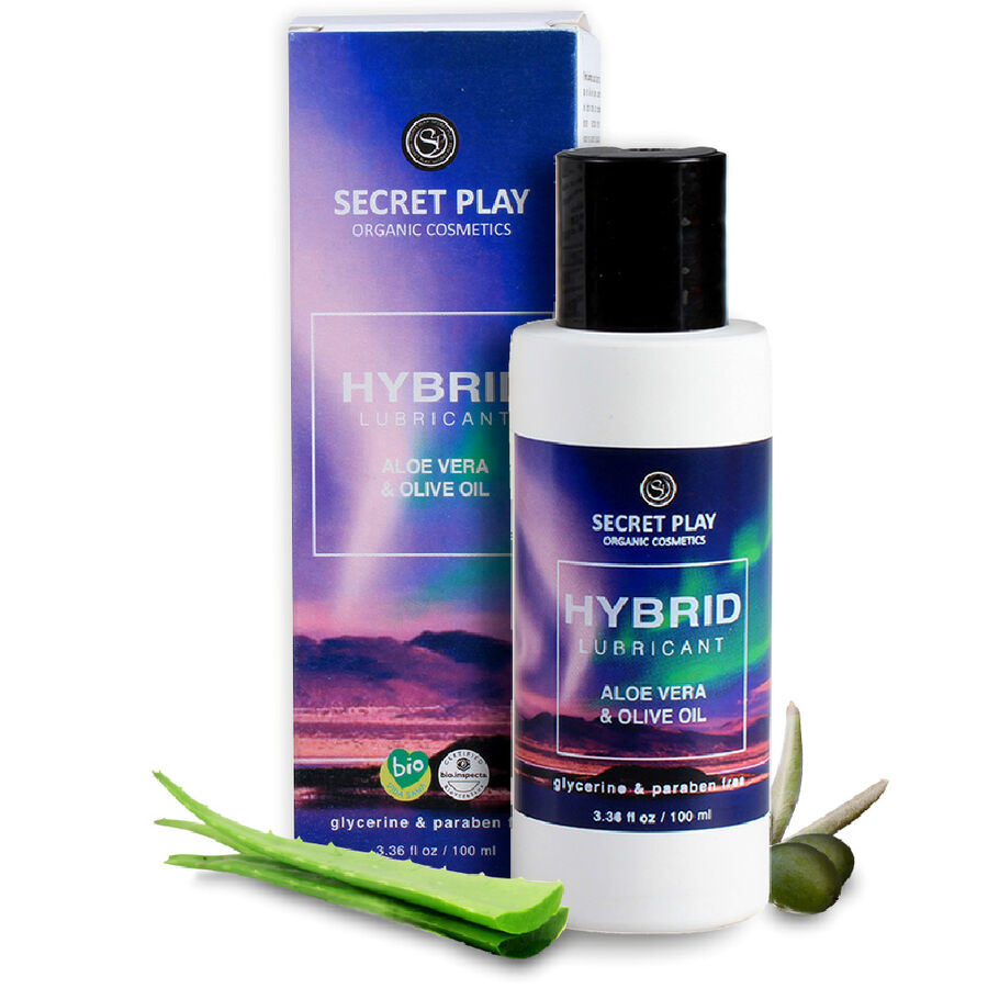 Хибриден лубрикант SECRETPLAY с алое вера и екстракт от маслина, 100 ml