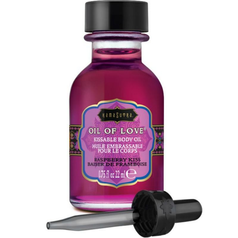 KamaSutra Oil of Love масло за целувки с вкус на малина, 22 ml