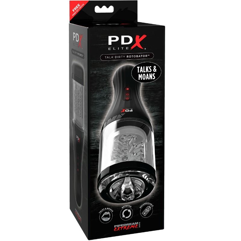 PDX ELITE Talk Dirty Rotobator, вибриращ мастурбатор с въртене