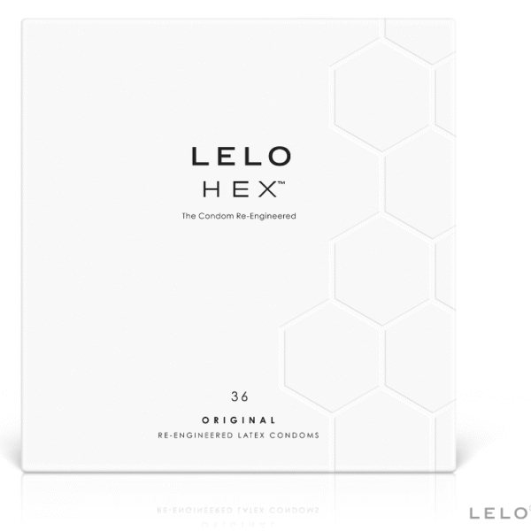Презервативи LELO HEX с шестоъгълна вътрешна структура, 36 броя
