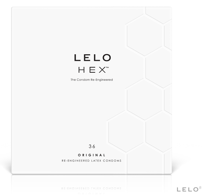 Презервативи LELO HEX с шестоъгълна вътрешна структура, 36 броя